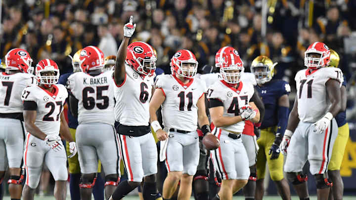 UGA vs Notre Dame: The Bulldogs out talent the Irish by a wide margin. UGA vs Notre Dame: The Bulldogs out talent the Irish by a wide margin.