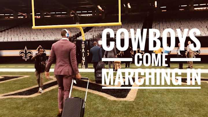 LIVE LOOK: Cowboys, led by Dak and Zeke, come marching into Saints home at Dome