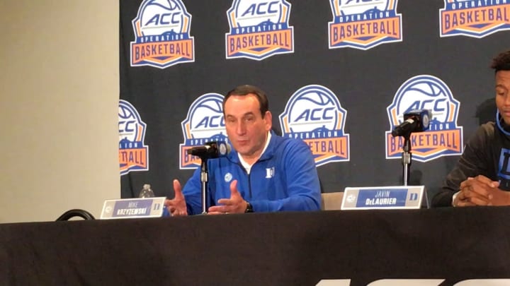Coach K on 20-game schedule: "I think that that's going to be good overall. And we're going to make it good" Coach K on 20-game schedule: "I think that that's going to be good overall. And we're going to make it good"