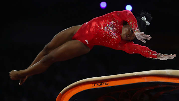 Simone Biles Wins Vault to Tie Worlds Medal Record