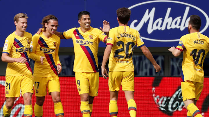 Messi, Griezmann, Suarez Score as Barcelona Beats Eibar