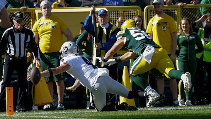 Derek Carr Fumbles Into the End Zone for a Touchback Again Derek Carr Fumbles Into the End Zone for a Touchback Again