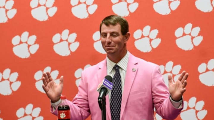 Dabo Swinney’s Pink Postgame Blazer Leads to $25,000 Donation to All In Team® Foundation from Belk Dabo Swinney’s Pink Postgame Blazer Leads to $25,000 Donation to All In Team® Foundation from Belk
