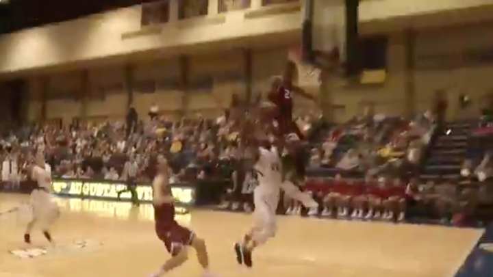 Watch: North Central's Blaise Meredith Hits Head on Backboard During Block Attempt Watch: North Central's Blaise Meredith Hits Head on Backboard During Block Attempt