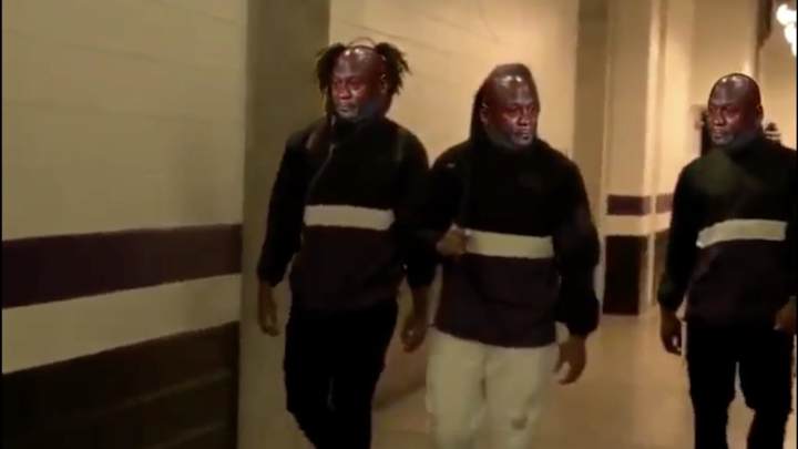 Watch: Chargers Troll Ravens' Pregame Masks With 'Crying Jordan' After Playoff Game Watch: Chargers Troll Ravens' Pregame Masks With 'Crying Jordan' After Playoff Game