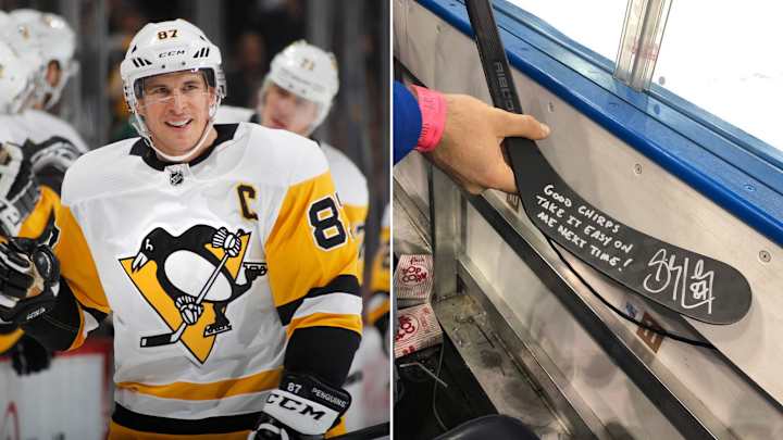 Sidney Crosby Autographs Stick for Rangers Fan Who Relentlessly Heckled Him