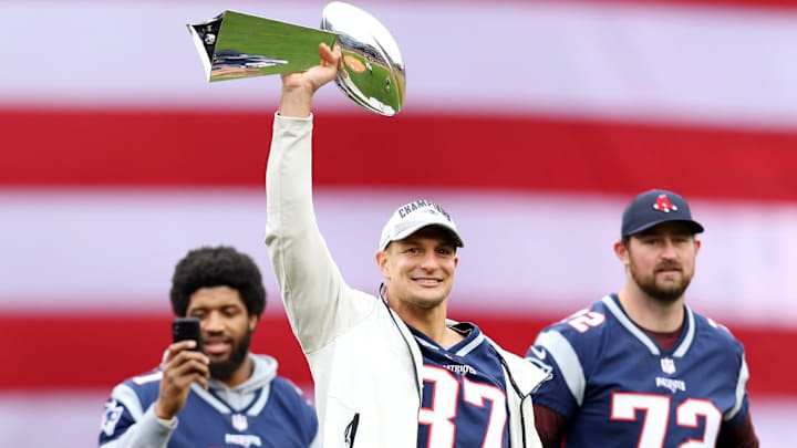 Watch: Rob Gronkowski Busted the Patriots' Super Bowl Trophy