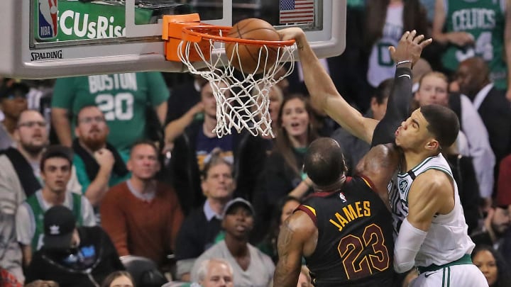 Celtics' Jayson Tatum Has A Huge Picture of His Dunk on LeBron From the 2018 Playoffs