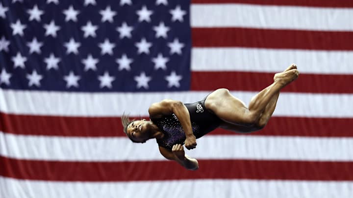 Simone Biles Is First-Ever Woman to Land Triple Double in Competition on Floor Simone Biles Is First-Ever Woman to Land Triple Double in Competition on Floor