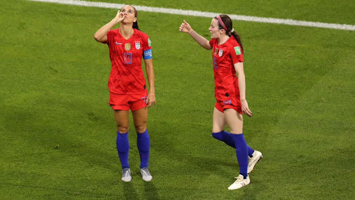 Alex Morgan Sips Tea While Celebrating Goal vs. England Alex Morgan Sips Tea While Celebrating Goal vs. England