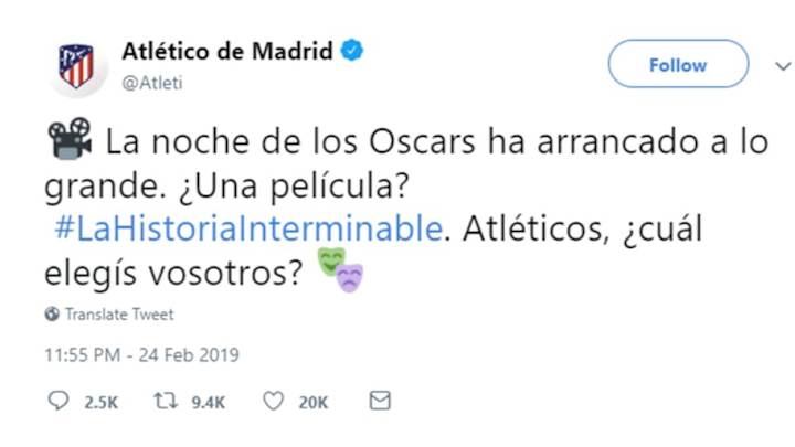 El troleo de los aficionados del Real Madrid al Atlético de Madrid tras su polémico tweet