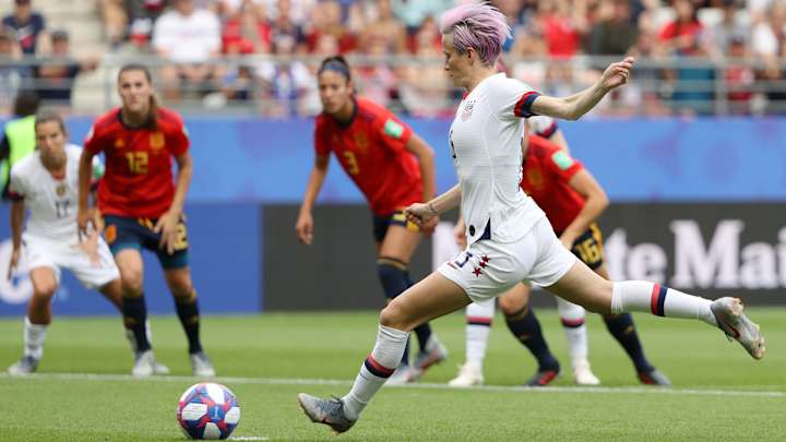 Rapinoe's Two PKs Send USA By Spain Into Women's World Cup Quarterfinals