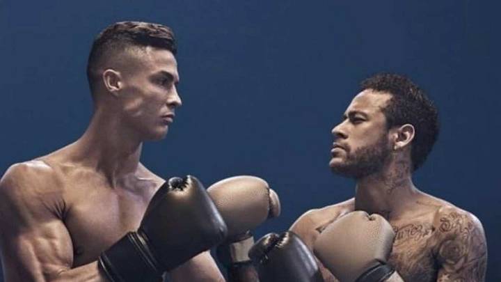 Cristiano Ronaldo y Neymar, mano a mano en el ring de boxeo