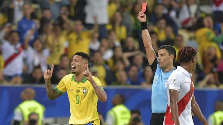 Gabriel Jesus Throws Childish Tantrum After Debatable Sending Off in Copa America Final Gabriel Jesus Throws Childish Tantrum After Debatable Sending Off in Copa America Final