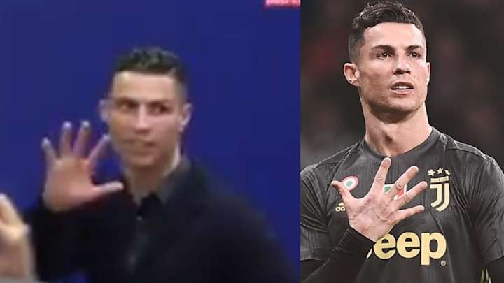 VÍDEO | Cristiano Ronaldo le muestra su 'manita' a la prensa y a la afición del Atlético de Madrid