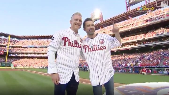 Mac From 'It's Always Sunny in Philadelphia' Finally Plays Catch With Chase Utley Mac From 'It's Always Sunny in Philadelphia' Finally Plays Catch With Chase Utley