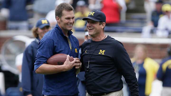 Jim Harbaugh Wants a Tom Brady Statue on Michigan's Campus Jim Harbaugh Wants a Tom Brady Statue on Michigan's Campus