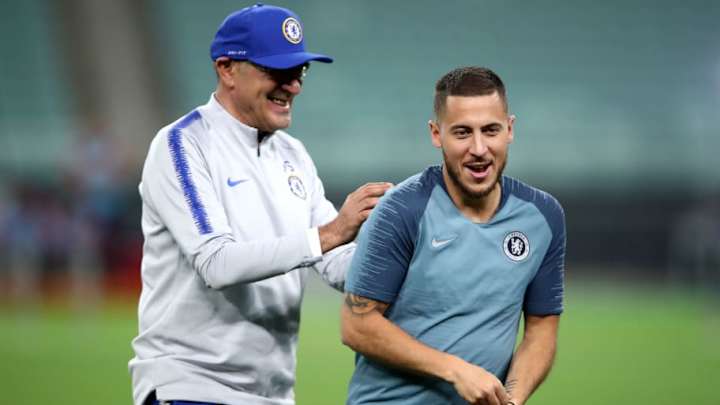 Maurizio Sarri on Links With Juventus, N'Golo Kante's Fitness & Eden Hazard's Work Ethic