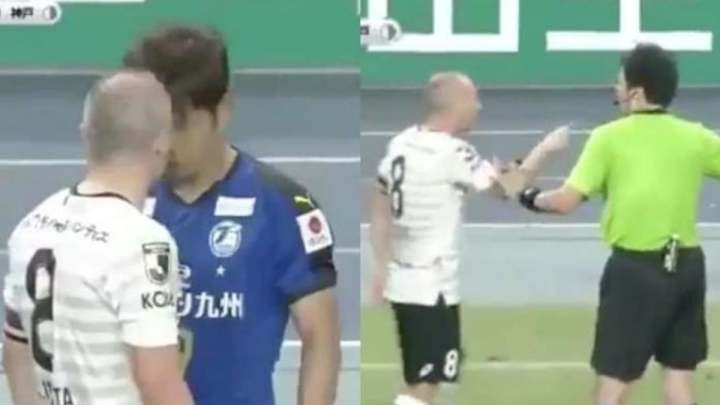 VÍDEO | Iniesta pierde los nervios y se encara con un rival en Japón