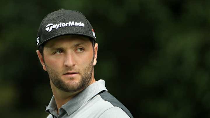 Watch: Jon Rahm Badly Shanks Iron From Fairway at Masters, Manages to Save Par