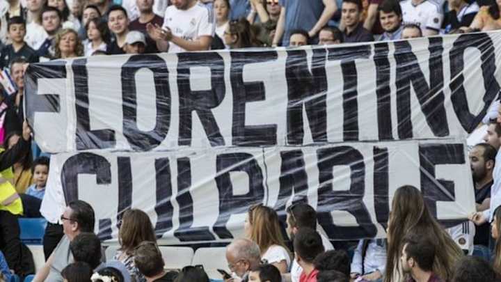 El Real Madrid censura pancartas en contra de Florentino Pérez