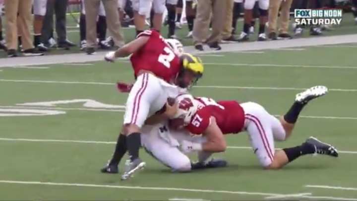 Wisconsin Safety Reggie Pearson Ejected for Brutal Hit on Michigan QB Dylan McCaffrey