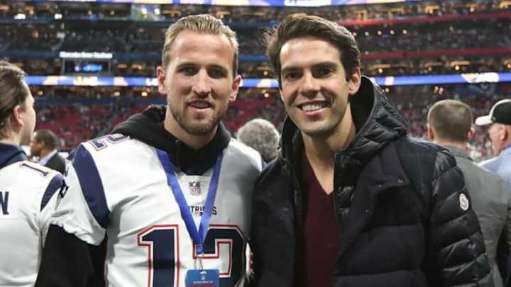 Harry Kane se viste de Patriots para disfrutar del Super Bowl junto a Kaká