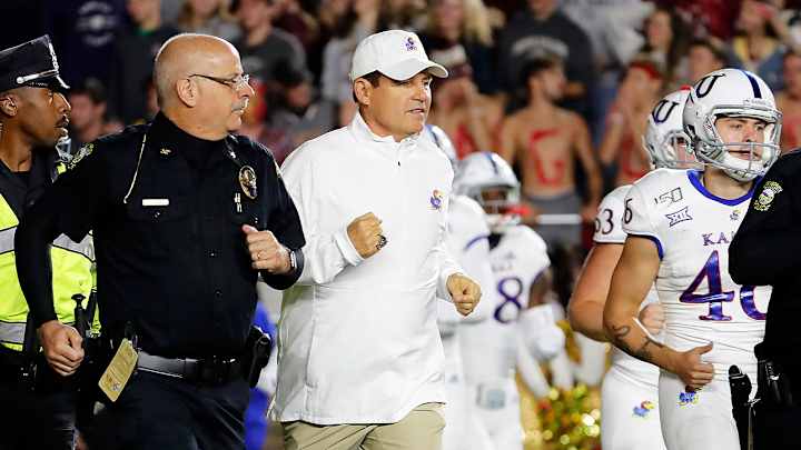Les Miles Revels in and Reflects on Kansas's Historic Power 5 Road Upset