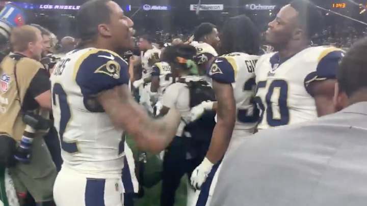 WATCH: Rams' Marcus Peters Celebrates on Field After Win Over Saints, Yells 'Let's Eat Gumbo!' WATCH: Rams' Marcus Peters Celebrates on Field After Win Over Saints, Yells 'Let's Eat Gumbo!'