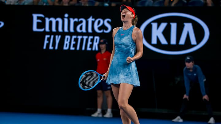 Maria Sharapova Takes Down Defending Champion Caroline Wozniacki in Back-and-Forth Match