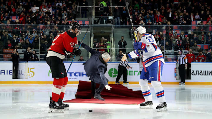 Watch: Jose Mourinho Drops Puck at KHL Game, Promptly Eats It