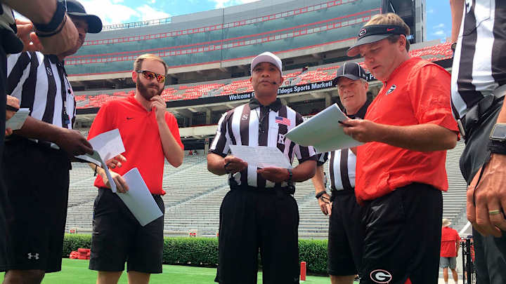 Behind the Scenes as SEC Refs Get a Unique Primer at Georgia Camp Behind the Scenes as SEC Refs Get a Unique Primer at Georgia Camp