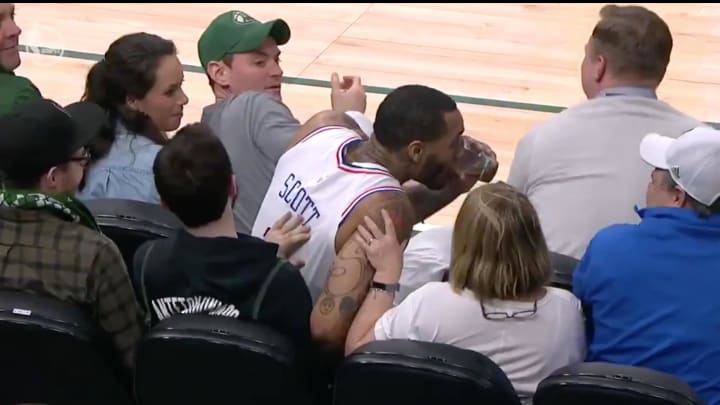 Watch: 76ers Forward Mike Scott Sips Fan's Drink Courtside vs. Bucks