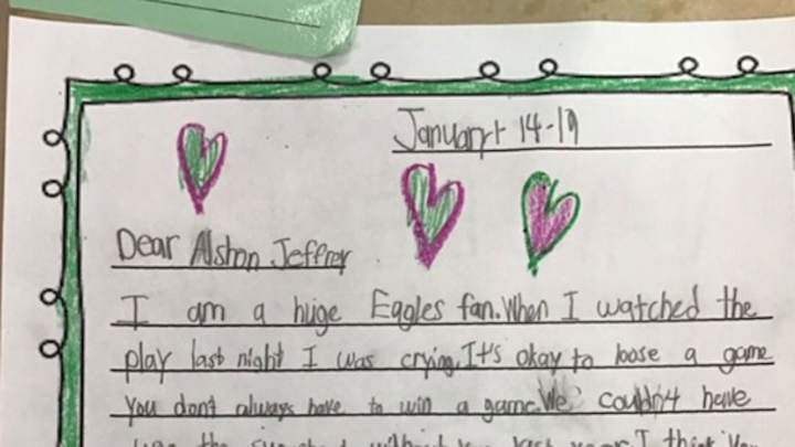 Young Eagles Fan Writes to Alshon Jeffery After Drop: 'You Are an Awesome Player No Matter What'