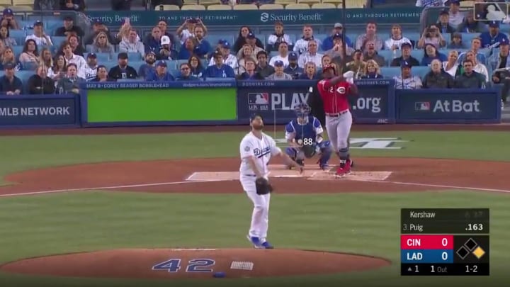 Watch: Reds OF Yasiel Puig Homers Off Clayton Kershaw in Dodger Stadium Return