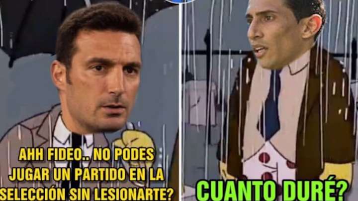 Los mejores memes por una nueva lesión de Ángel Di María en la Selección Argentina
