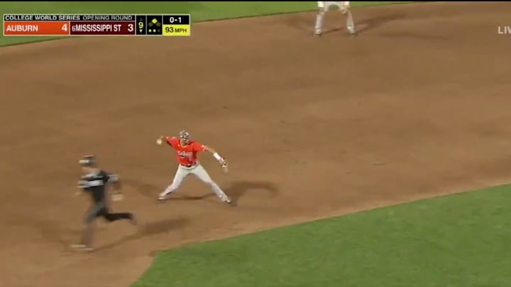 Costly Error on Routine Play Leaves Auburn One Loss Away from CWS Elimination