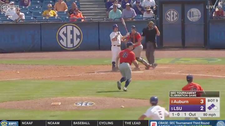 LSU Beat Auburn on the Weirdest Play of the SEC College Baseball Tournament LSU Beat Auburn on the Weirdest Play of the SEC College Baseball Tournament