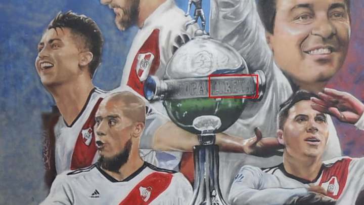 Los insólitos errores que presentó el mural de River en los festejos por su cumpleaños 118 Los insólitos errores que presentó el mural de River en los festejos por su cumpleaños 118