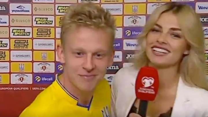 Oleksandr Zinchenko besa a una reportera en plena entrevista Oleksandr Zinchenko besa a una reportera en plena entrevista