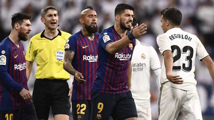 Reguilón atacó a Suárez y a Messi en pleno Clásico: "Tú sí que eres feo"