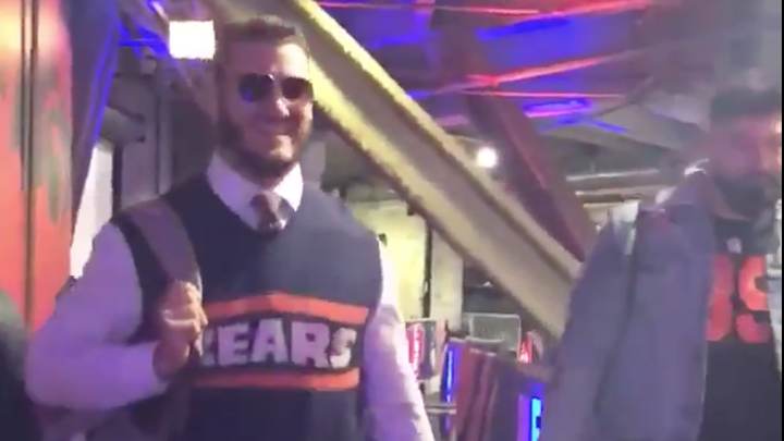 Watch: Mitchell Trubisky Struts Into Soldier Field Dressed as Mike Ditka Watch: Mitchell Trubisky Struts Into Soldier Field Dressed as Mike Ditka