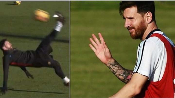ESPECTACULAR | El golazo que hizo Messi en los entrenamientos del Barcelona