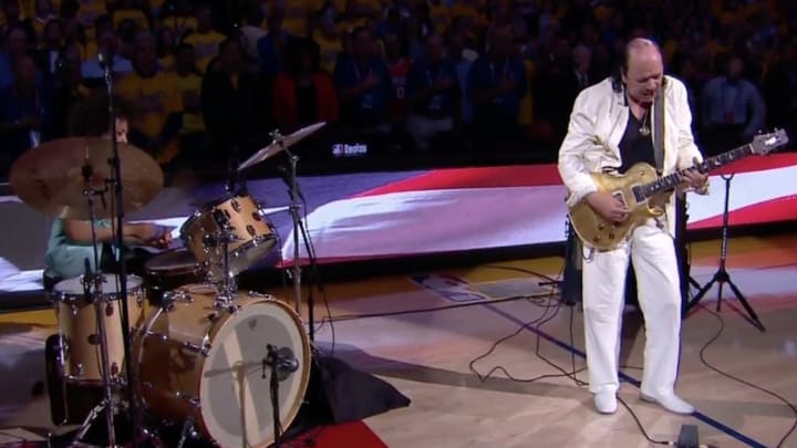Watch: Carlos Santana Rocks Oracle Arena With National Anthem