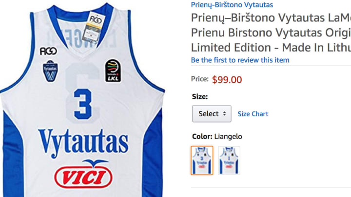 Amazon Is Selling Limited Edition LiAngelo and LaMelo Ball BC Vytautas Jerseys Amazon Is Selling Limited Edition LiAngelo and LaMelo Ball BC Vytautas Jerseys