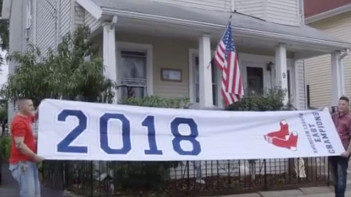 Watch: Boston Fans Stumble Upon Red Sox 2018 AL East Title Banner on Side of Highway