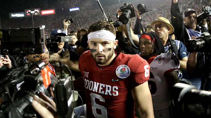 WATCH: Georgia's Davin Bellamy Yells 'Humble Yourself' at Baker Mayfield After Win Over Sooners