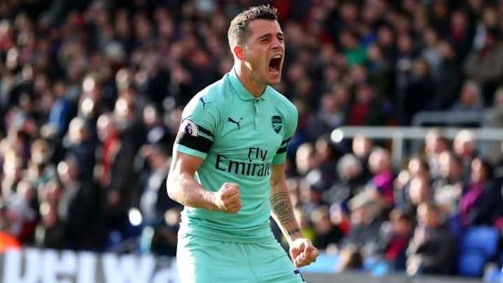 Granit Xhaka Leaves Commentators Confused After Unusual Goal Celebration Against Crystal Palace