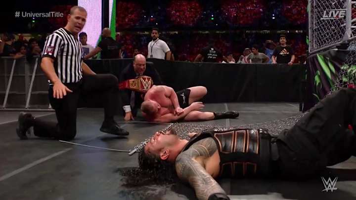 Watch: Roman Reigns Fails Again to Win Universal Championship vs. Brock Lesnar Watch: Roman Reigns Fails Again to Win Universal Championship vs. Brock Lesnar