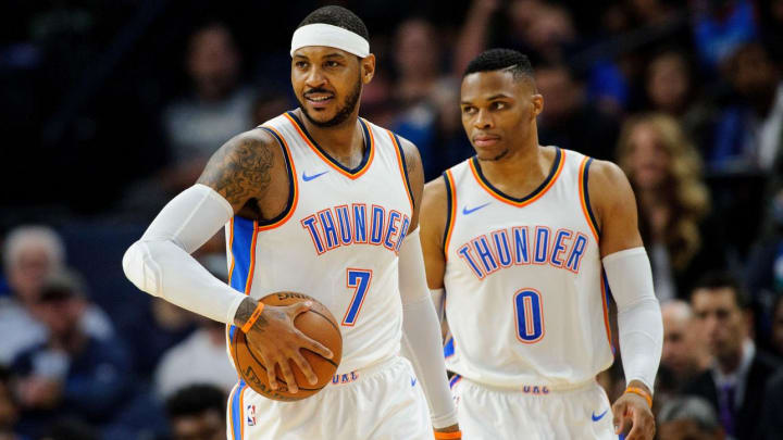 Carmelo Anthony: Thunder Players Are 'Cool' With Russell Westbrook Stealing Rebounds Carmelo Anthony: Thunder Players Are 'Cool' With Russell Westbrook Stealing Rebounds